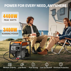 Efurden Portable Inverter Generator, Gas Powered Generator with ECO Mode for Home Use and Camping, RV Ready, Low Noise