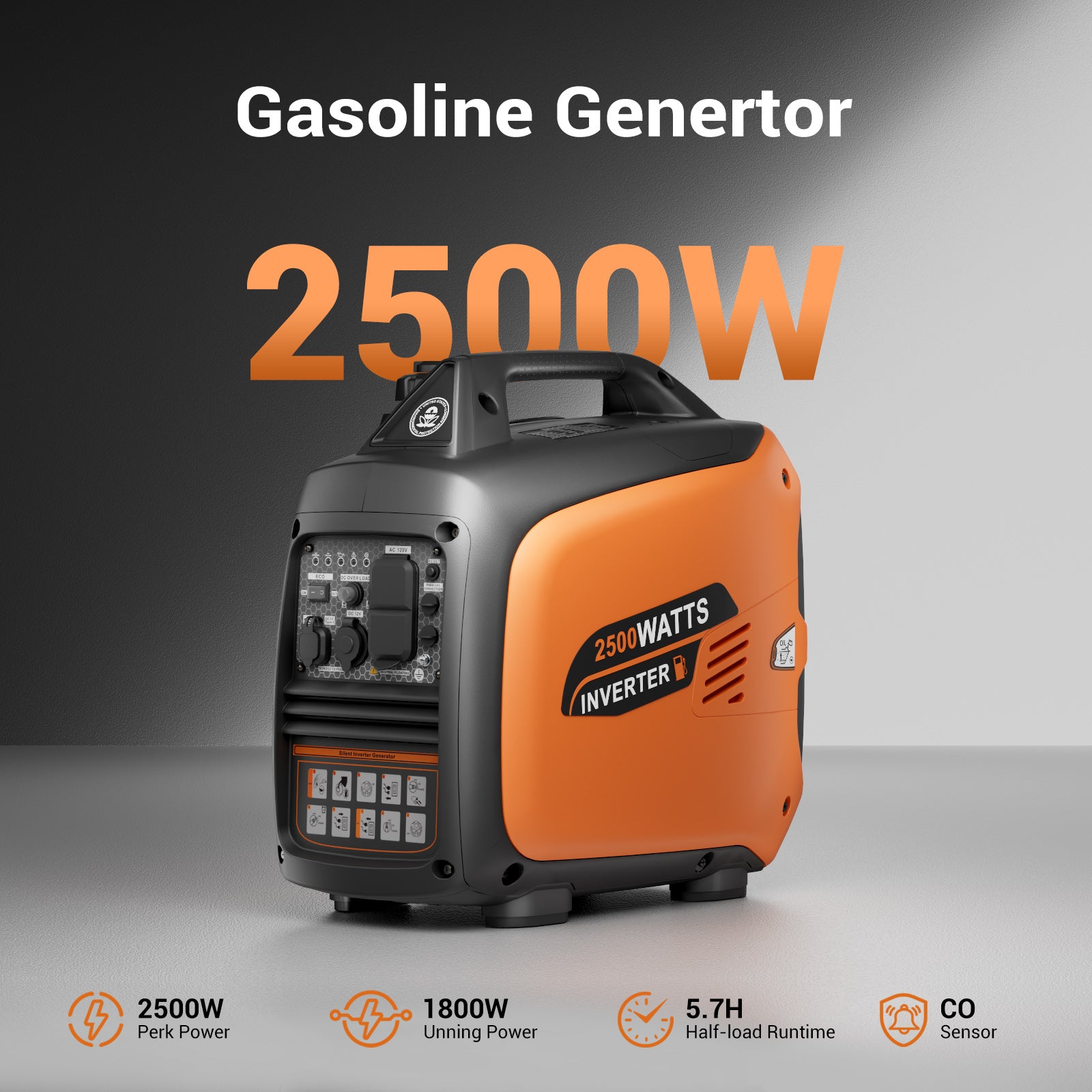camping generator Efurden 2500W Portable Inverter Generator – Ultra-Quiet Gas Powered with ECO Mode & CO Sensor, EPA Compliant for RV, Camping & Home Backup 2800-Watts