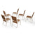 Efurden Aluminum Hand-woven Rattan Dining Chairs for 6