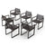 Efurden Aluminum Dining Chairs for 6