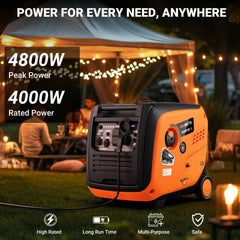 Efurden 48000-Watt Portable Inverter Generator Gas Powered for Home and Outdoor Use, CO Sensor, Low Noise