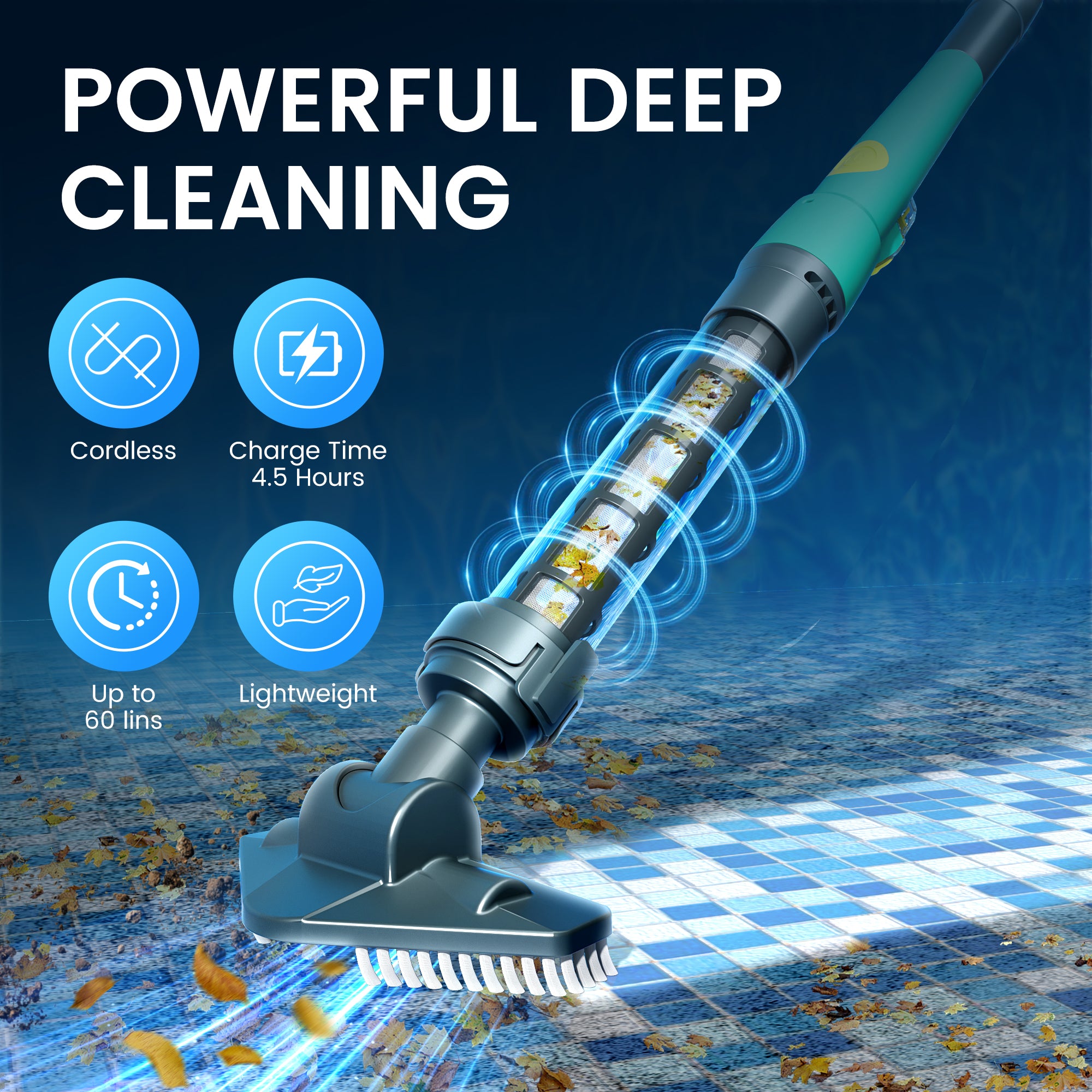 Efurden Handheld Pool Vacuum, Portable Swimming Pool Cleaner