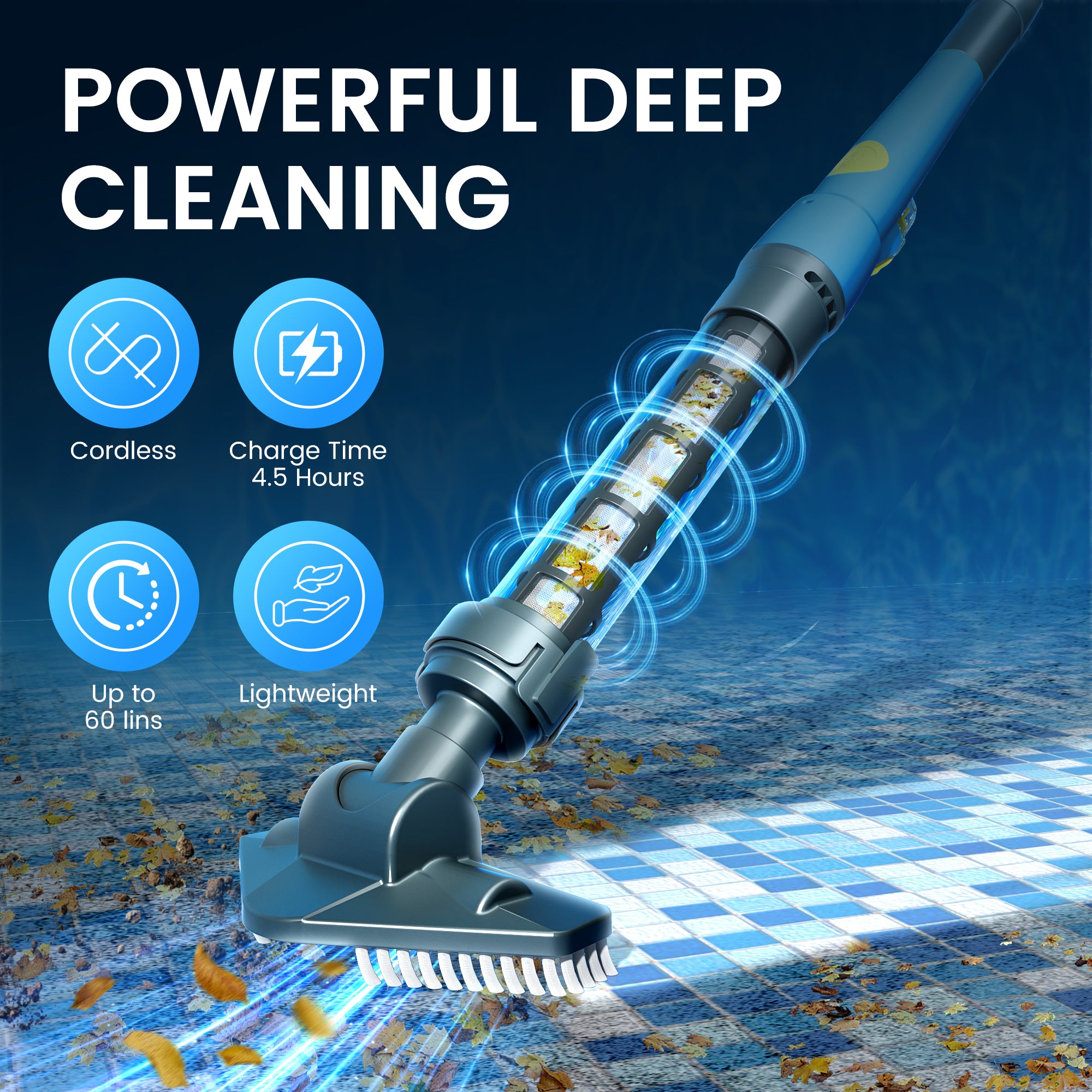 Efurden Handheld Pool Vacuum, Portable Swimming Pool Cleaner
