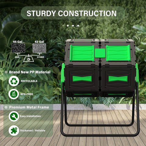 Efurden Outdoor Rotating Composter