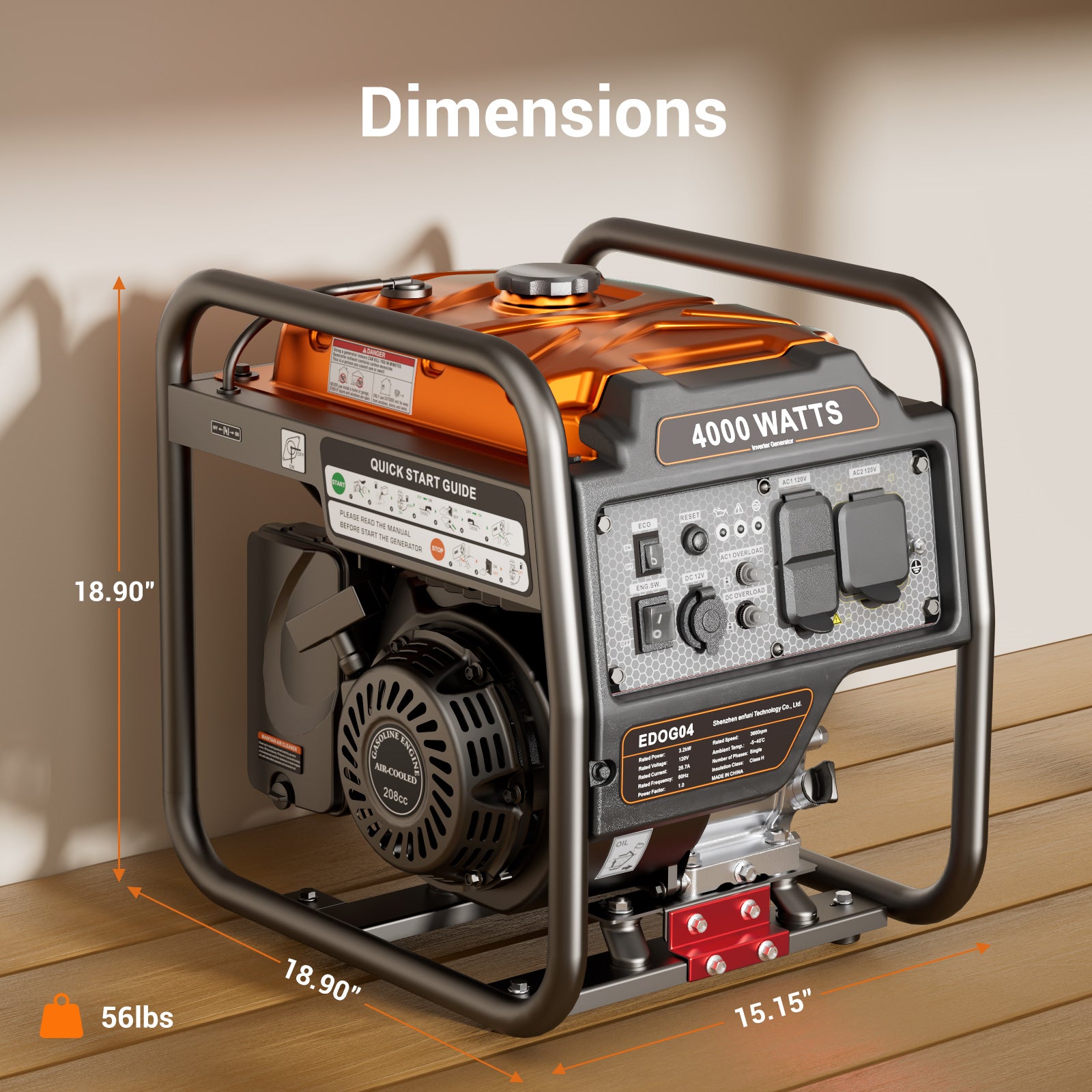 Efurden 4000 Watts Inverter Generator