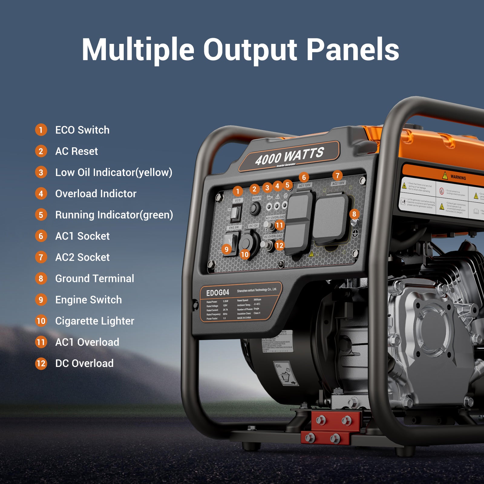 Efurden 4000 Watts Inverter Generator