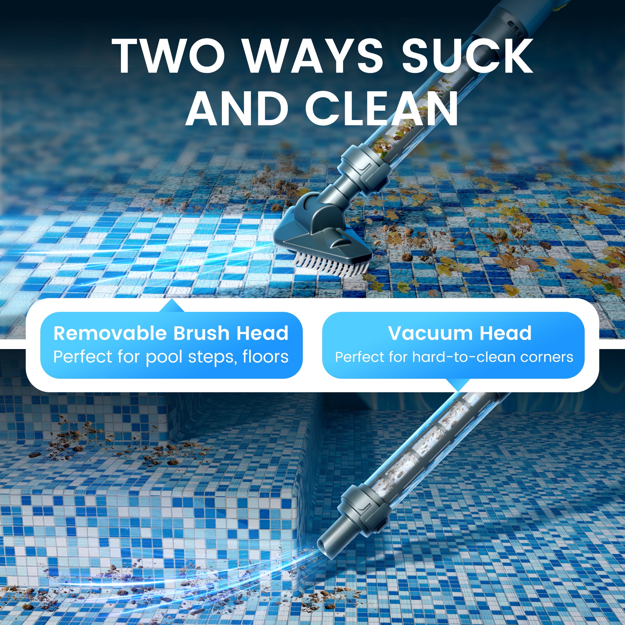 Efurden Handheld Pool Vacuum, Portable Swimming Pool Cleaner