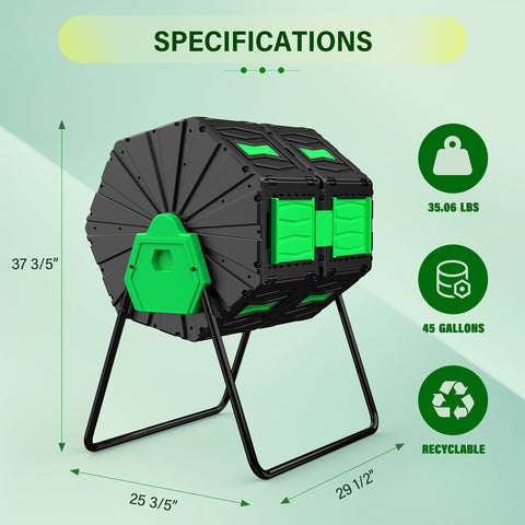 Efurden Outdoor Rotating Composter