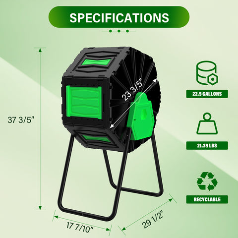 Efurden Outdoor Rotating Composter