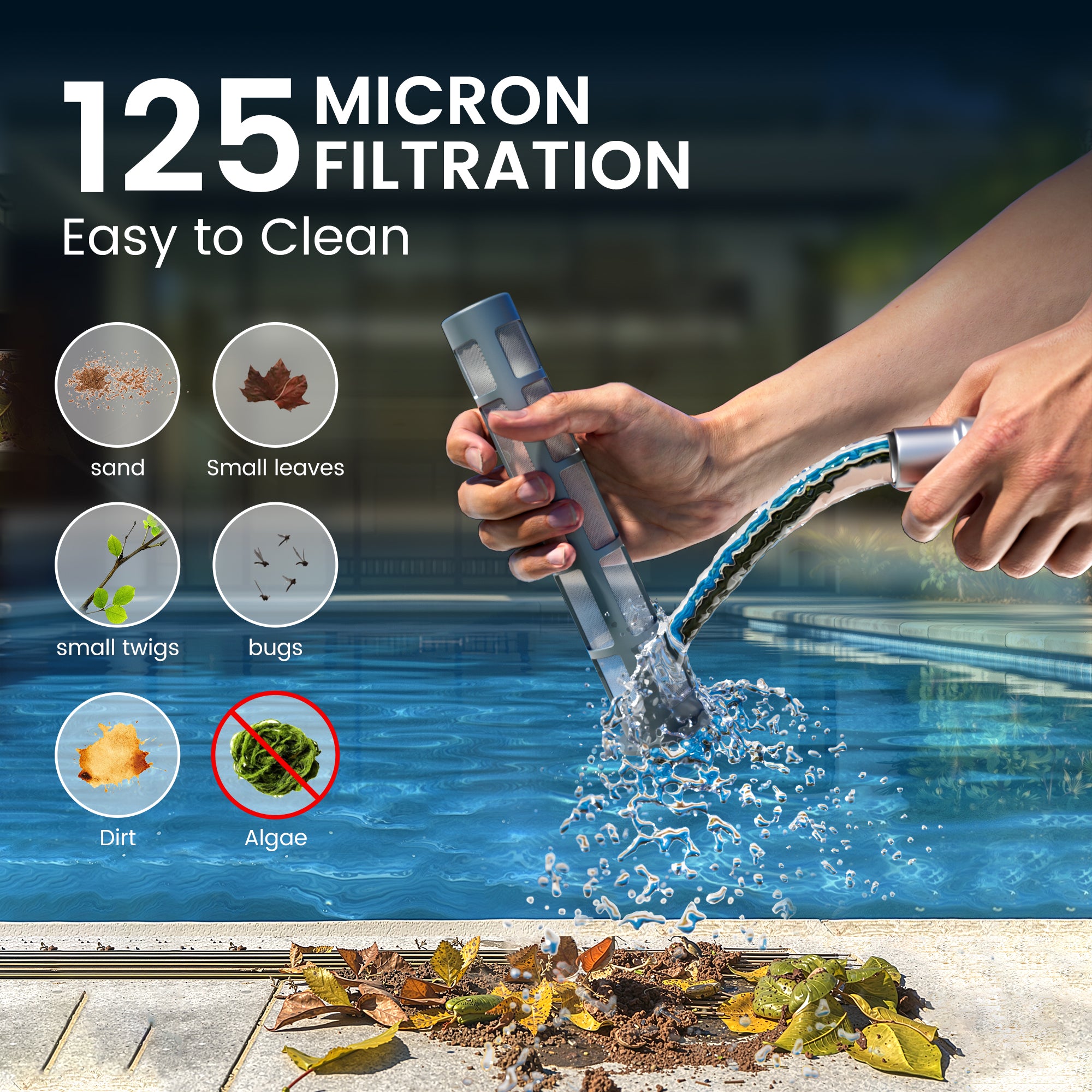 Efurden Handheld Pool Vacuum, Portable Swimming Pool Cleaner