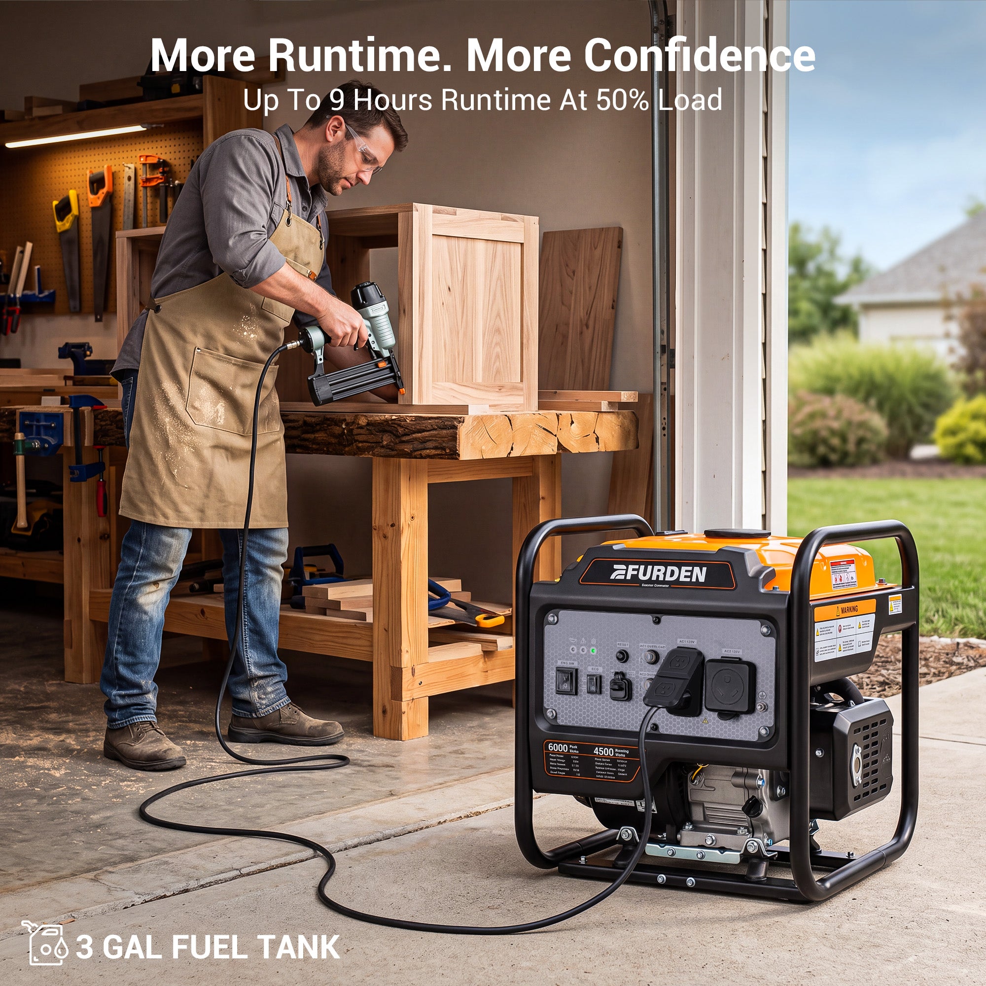 Efurden 6000W Portable Gasoline Inverter Generator