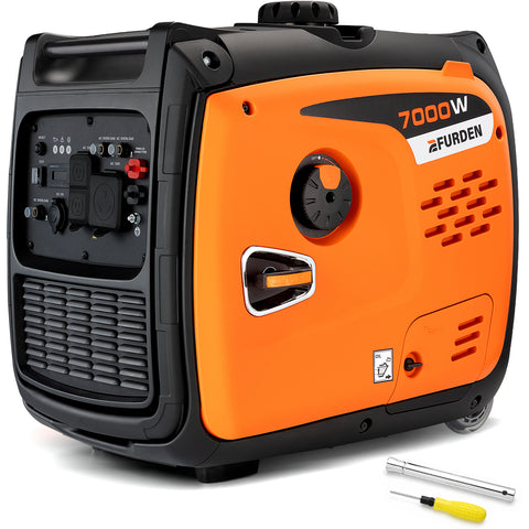 Efurden 7000W Quiet Inverter Generator, Gas Powered Generator for Home Backup and Outdoor Camping, 30A RV Ready, Portable with Wheels