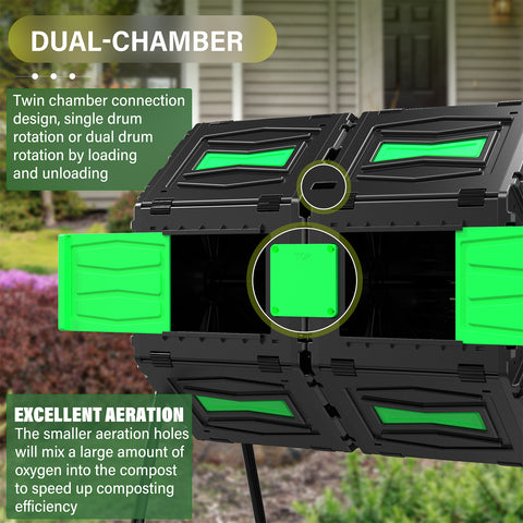 Efurden Outdoor Rotating Composter