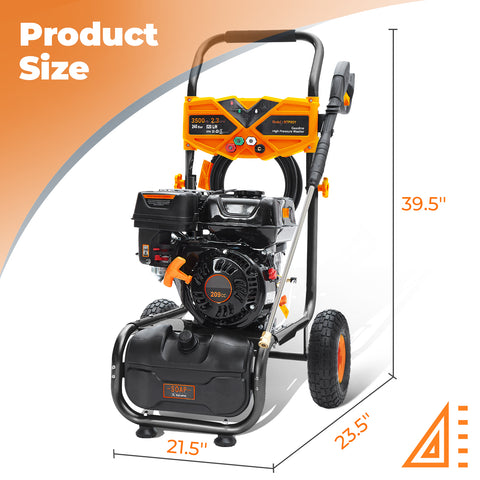Efurden Gas Pressure Washer, 3500PSI 2.3GPM