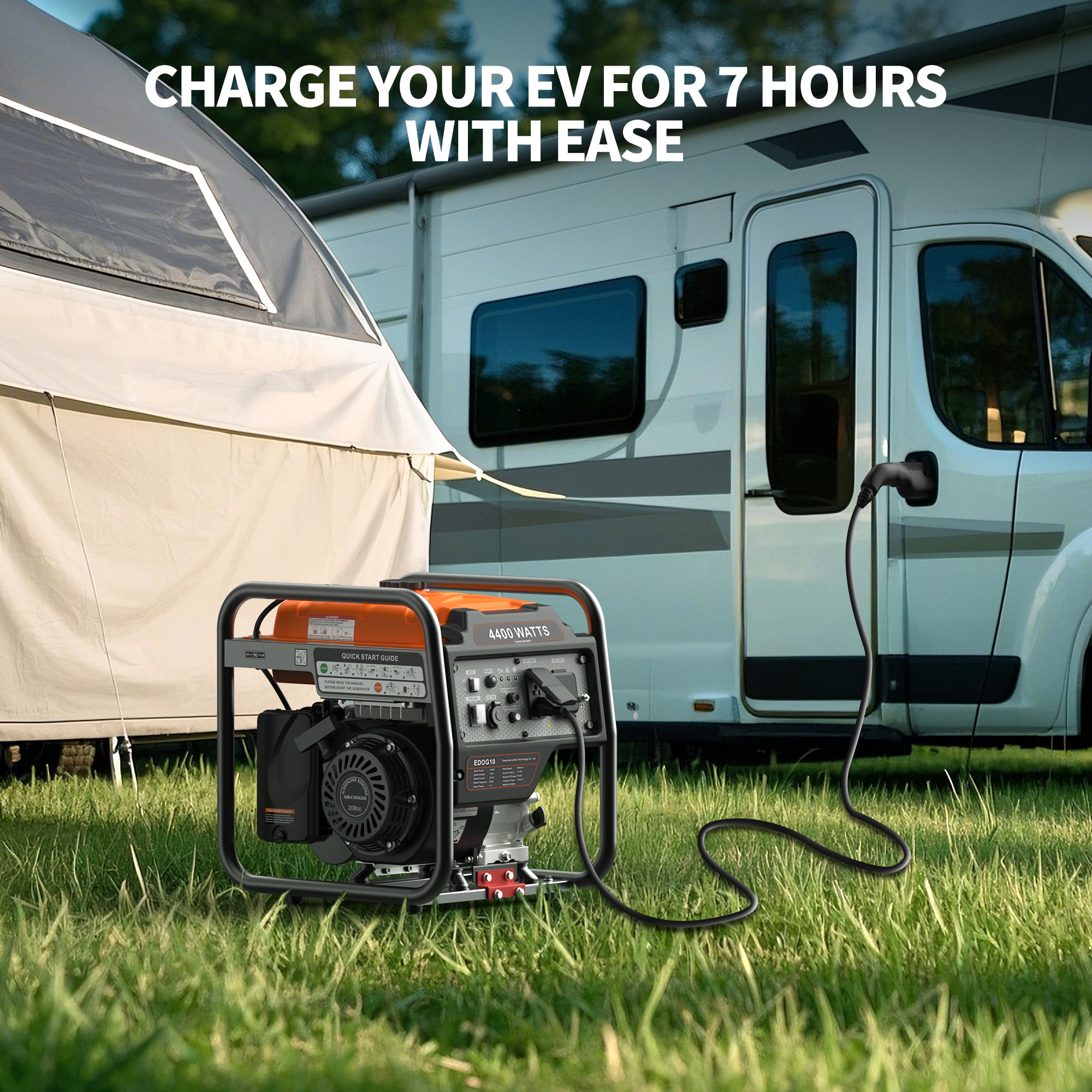 Efurden Portable Inverter Generator, Gas Powered Generator with ECO Mode for Home Use and Camping, RV Ready, Low Noise