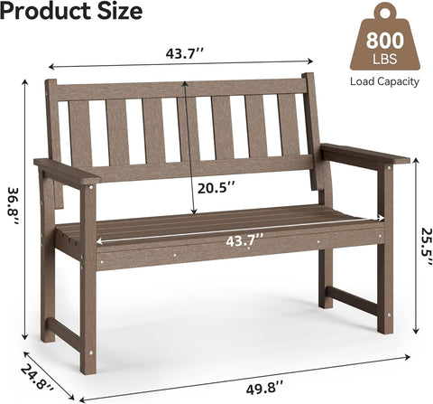 Efurden 2-Person HDPE Outdoor Bench