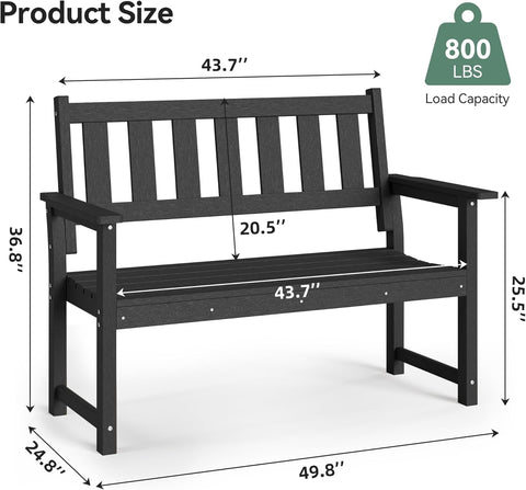 Efurden 2-Person HDPE Outdoor Bench