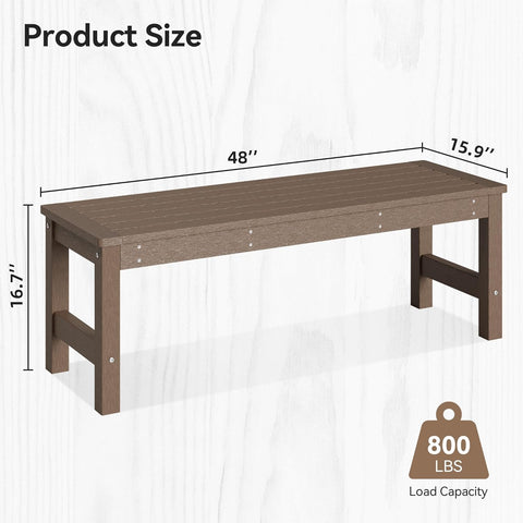 Efurden 2-Person HDPE Outdoor Bench