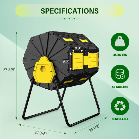 Efurden Outdoor Rotating Composter