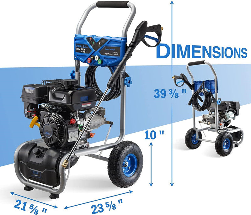 Efurden Gas Pressure Washer, 3500PSI 2.3GPM