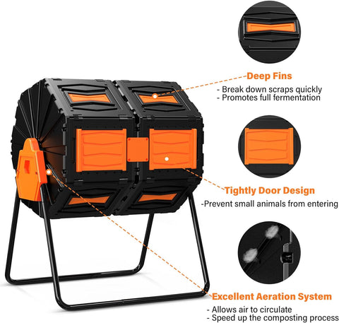 Efurden Outdoor Rotating Composter