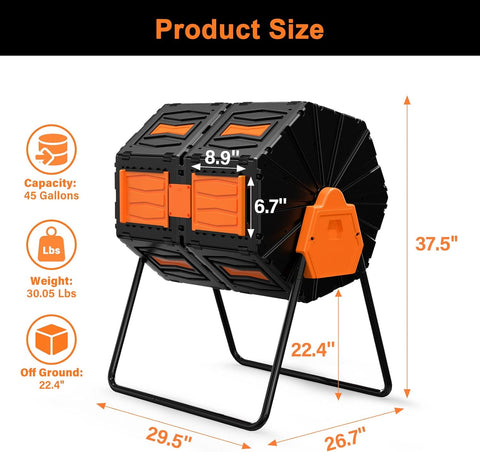 Efurden Outdoor Rotating Composter