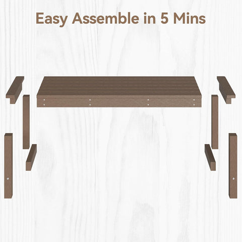 Efurden 2-Person HDPE Outdoor Bench