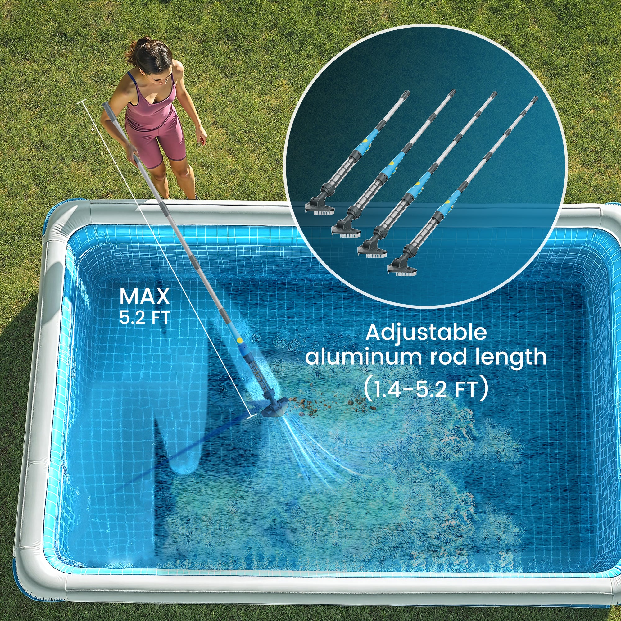 Efurden Handheld Pool Vacuum, Portable Swimming Pool Cleaner