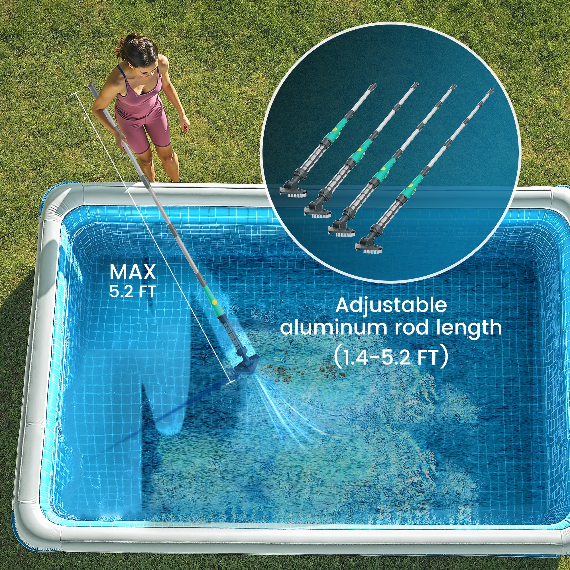 Efurden Handheld Pool Vacuum, Portable Swimming Pool Cleaner