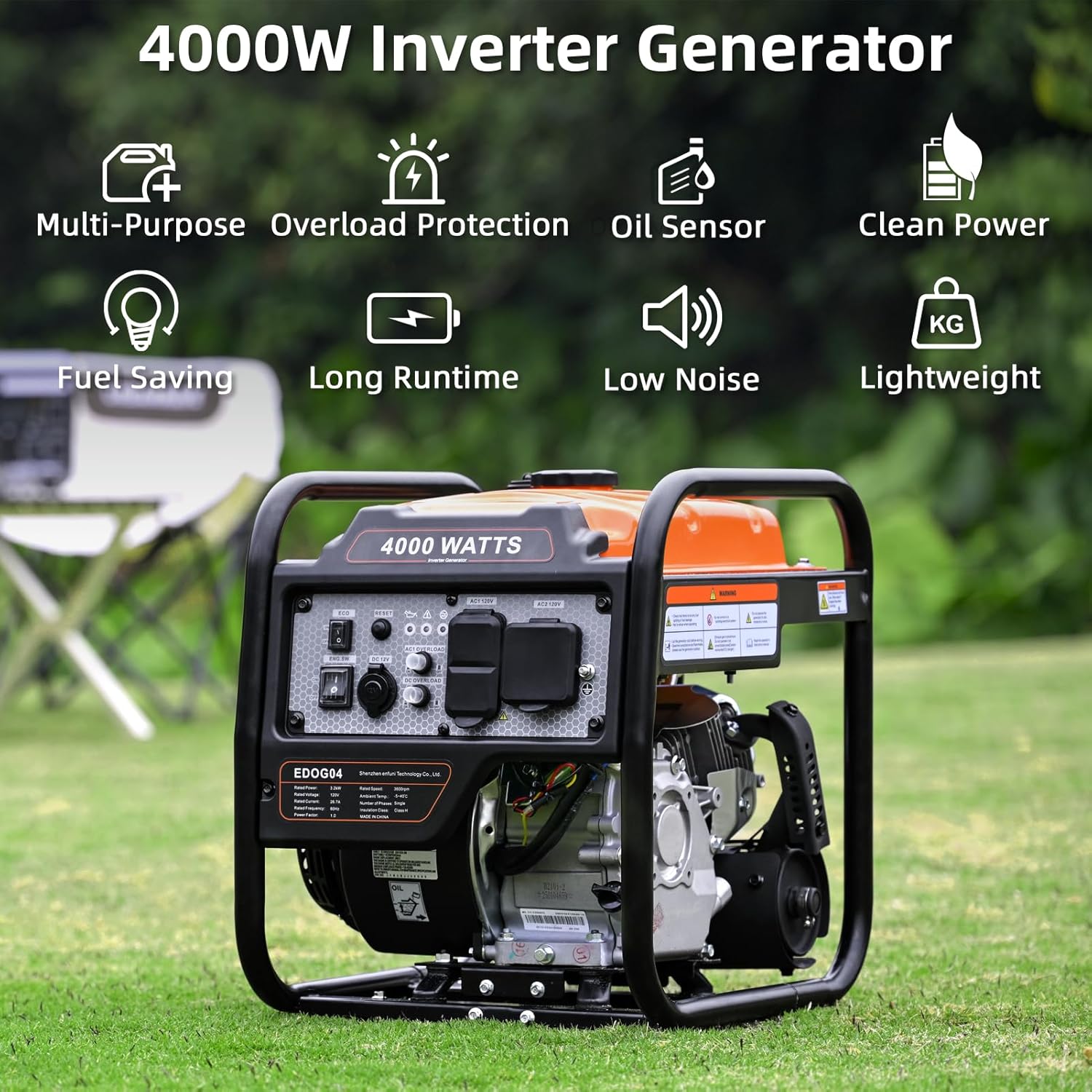 Efurden 4000 Watts Inverter Generator