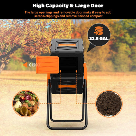 Efurden Outdoor Rotating Composter