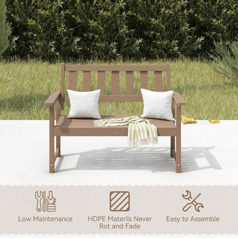 Efurden 2-Person HDPE Outdoor Bench