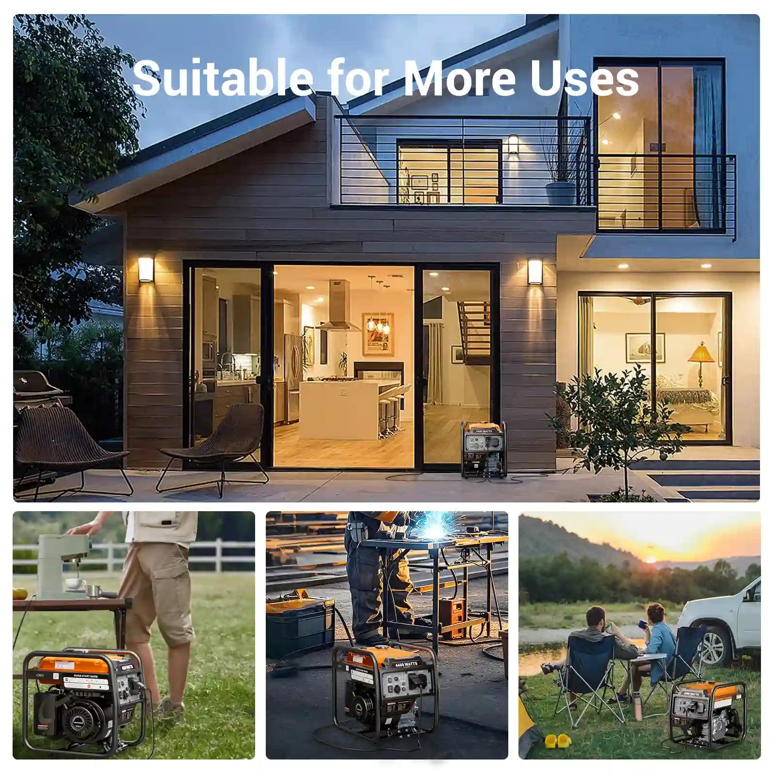 Efurden 4000W/4400W Portable Gasoline Inverter Generator | Overload Protection | ECO Mode |  EPA Compliant  – for Home Emergency Backup Power, Camping, and RV Use