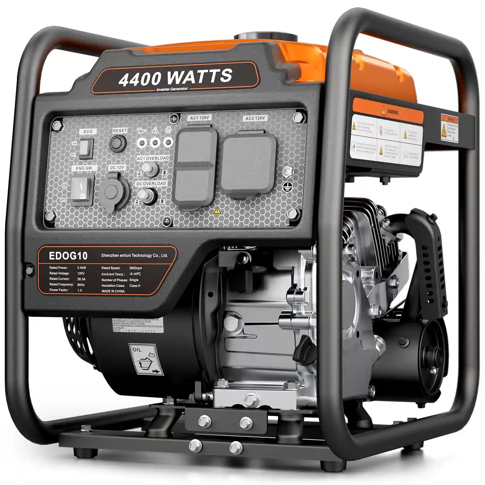 Efurden 4000W/4400W Portable Gasoline Inverter Generator | Overload Protection | ECO Mode |  EPA Compliant  – for Home Emergency Backup Power, Camping, and RV Use