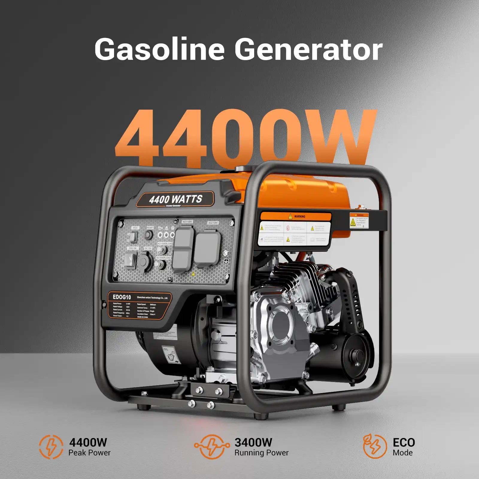 Efurden 4000W/4400W Portable Gasoline Inverter Generator | Overload Protection | ECO Mode |  EPA Compliant  – for Home Emergency Backup Power, Camping, and RV Use
