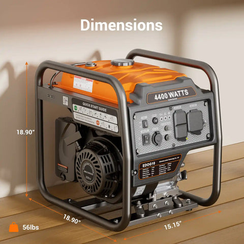 Efurden 4000W/4400W Portable Gasoline Inverter Generator | Overload Protection | ECO Mode |  EPA Compliant  – for Home Emergency Backup Power, Camping, and RV Use