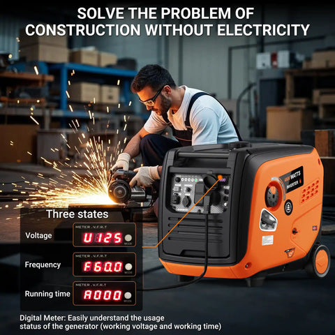 Efurden 4800W Portable Inverter Generator – Ultra-Quiet Gas Powered with ECO Mode & CO Sensor, EPA Compliant for RV, Camping & Home Backup