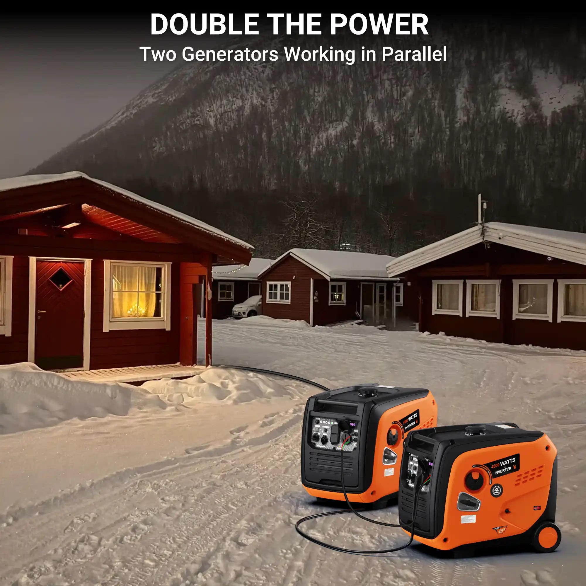 Efurden 4800W Portable Inverter Generator – Ultra-Quiet Gas Powered with ECO Mode & CO Sensor, EPA Compliant for RV, Camping & Home Backup