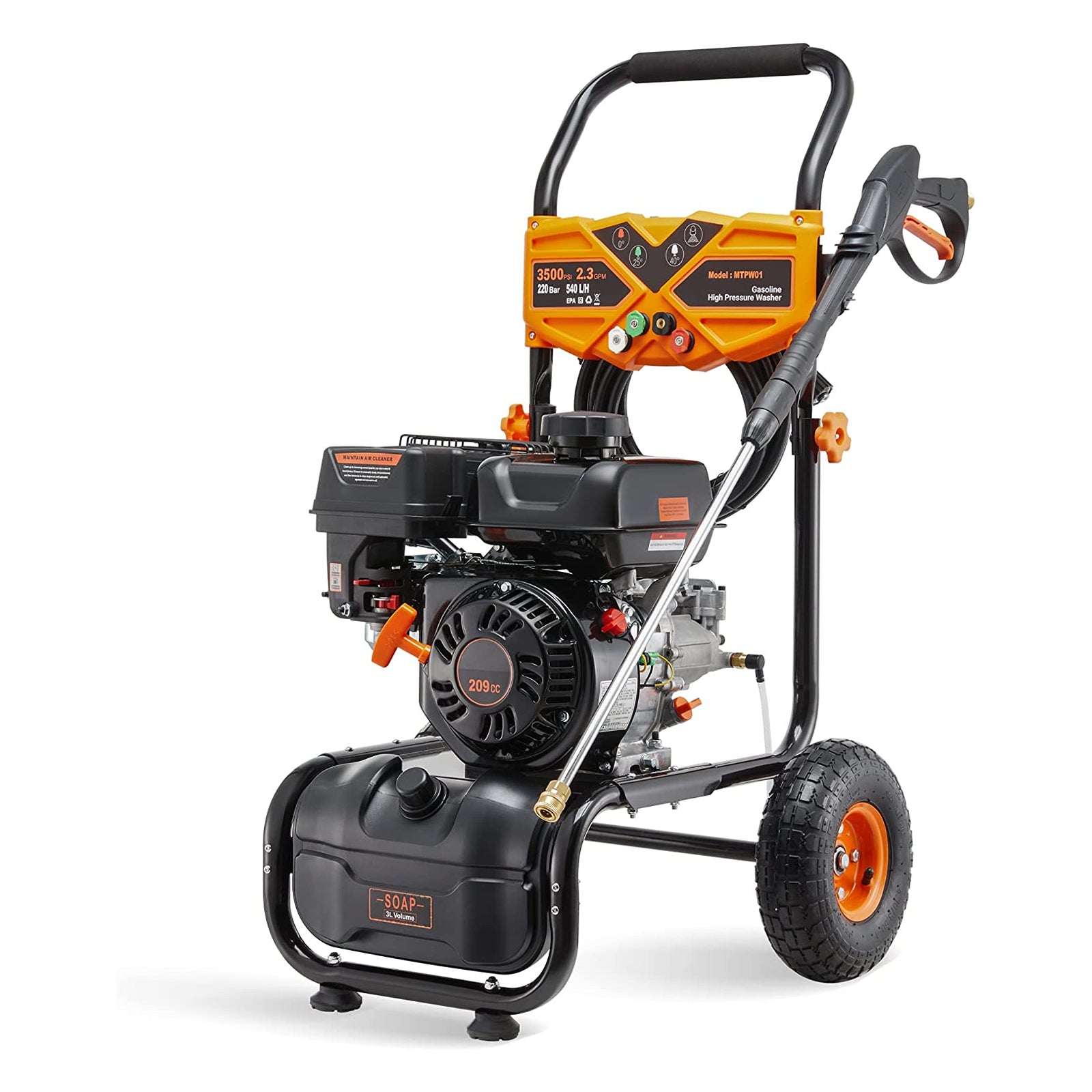 Efurden Gas Pressure Washer, 3500PSI 2.3GPM