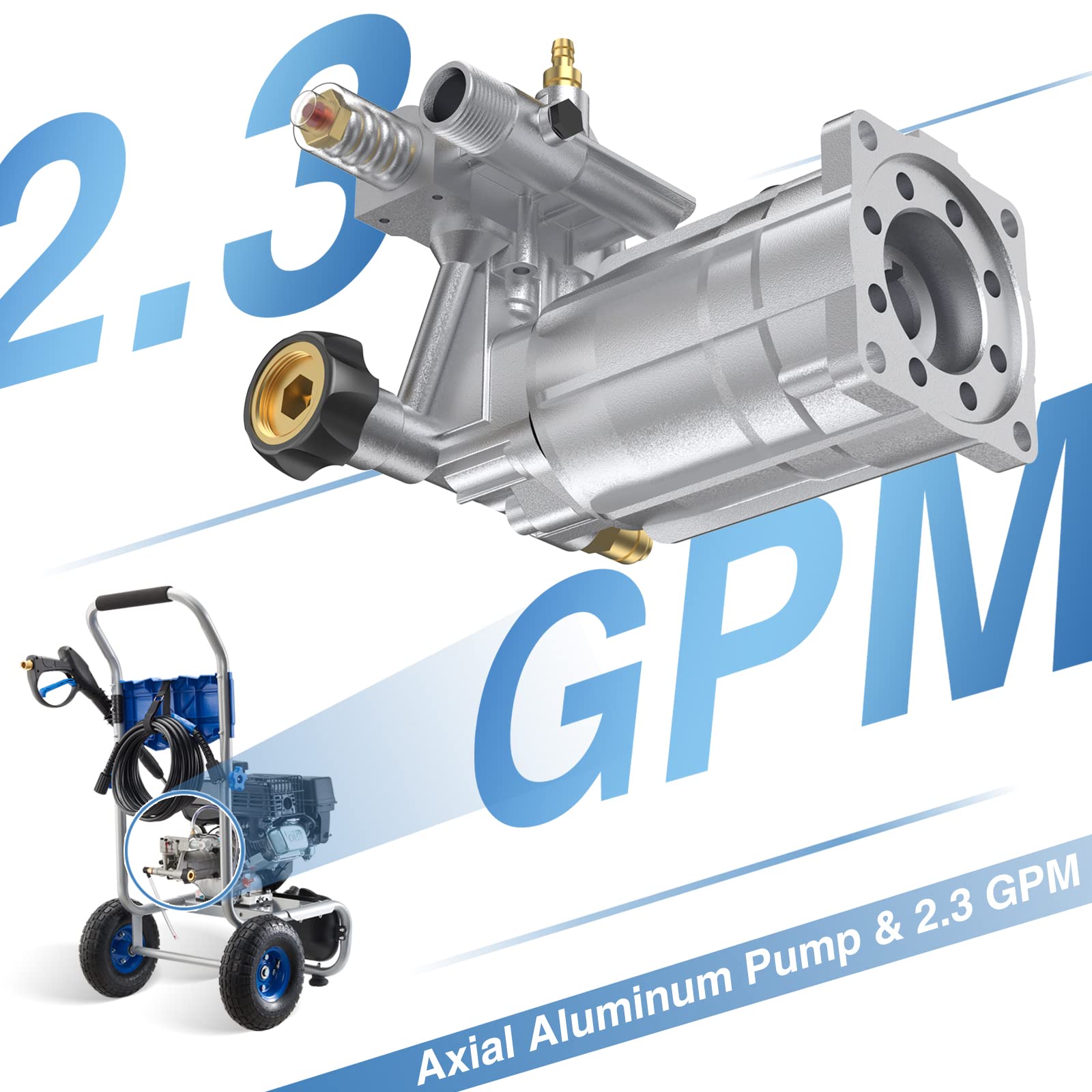 Efurden 3600 PSI 2.3 GPM Gas Pressure Washer with 209cc OHV Engine – for Walls, Terraces, Vehicles, and Garden